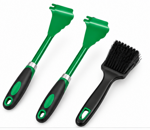 3-Piece Lawn Mower Deck Scraper & Cleaning Brush Tool Kit